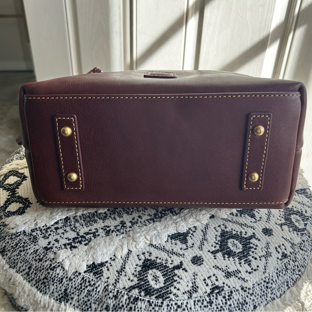 Dooney & Bourke Chestnut Brown Leather Hobo with Tan Handle - Picture 8 of 12